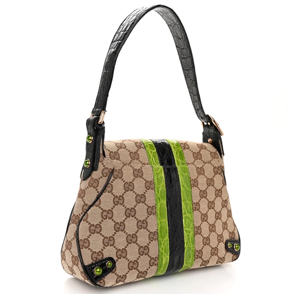 Gucci 2004 Tom Ford Dragon Monogram Crocodile Flap Bag - Picture 4 of 17